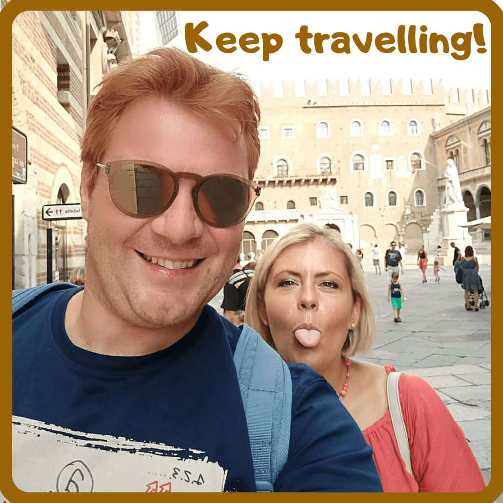picture of a couple of travel bloggers from greece in verona, italy