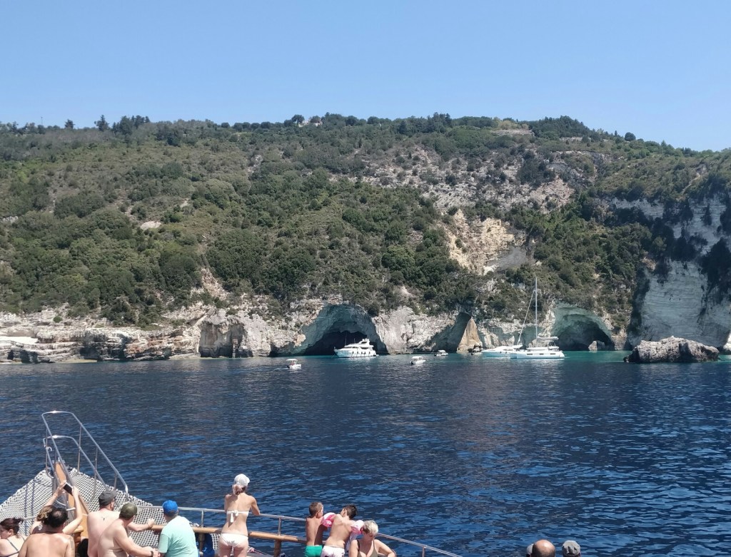 photo of the Blue Caves on the island of Paxoi in the Ionian sea in Western Greece